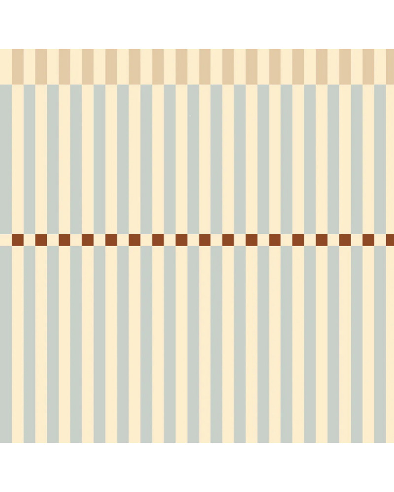 Echantillon Papier Peint Enfant Nostalgie - Rayures Beige et Bleu Vintage