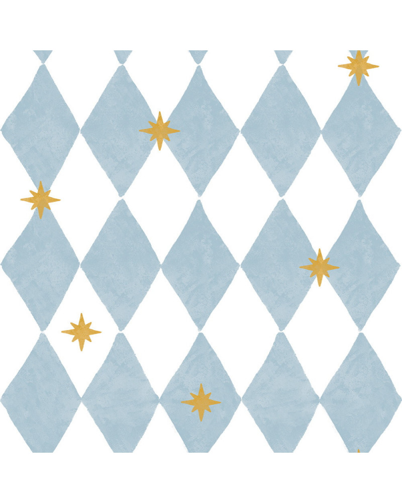 Echantillon papier peint - losanges et étoiles – style français