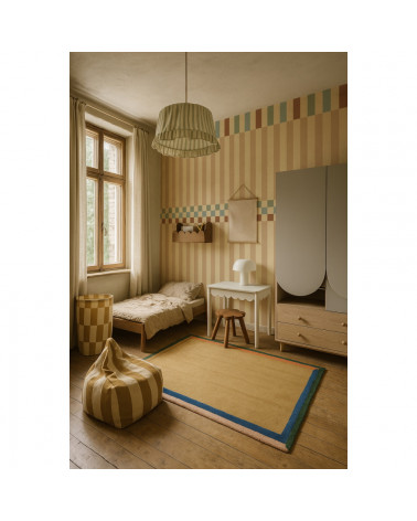 Papier Peint Enfant Nostalgie – Rayures Couleurs Vintage