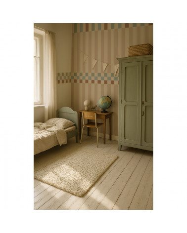 Papier Peint Enfant Nostalgie – Rayures Couleurs Vintage