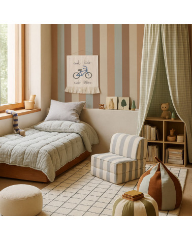 Papier Peint Enfant – Rayures Naturelles Quatre Tons