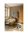 Papier Peint Enfant – Rayures Bleu et Beige
