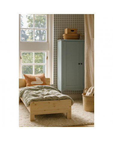 Papier Peint Enfant Carreaux Minimini – Bleu et Vert Foncé