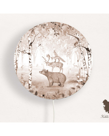 Applique murale ronde - Bear King Brown