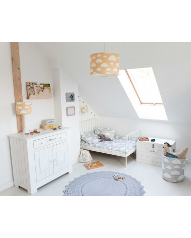 Lamps & Company applique murale enfant jaune moutarde motif nuages