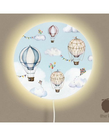 Applique murale ronde - Balloons Bonanza - Montgolfières