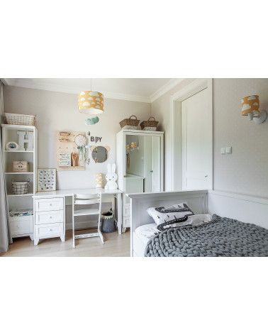 Lamps & Company applique murale enfant jaune moutarde motif nuages