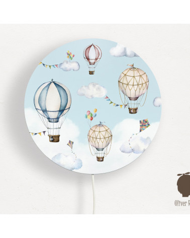 Applique murale ronde - Balloons Bonanza - Montgolfières