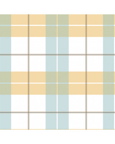 Papier Peint Enfant Carreaux Maxi – Jaune et Bleu
