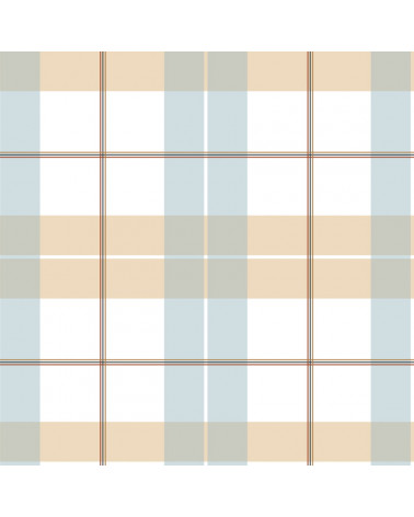 Papier Peint Enfant Carreaux Maxi – Beige, Bleu et Rouge