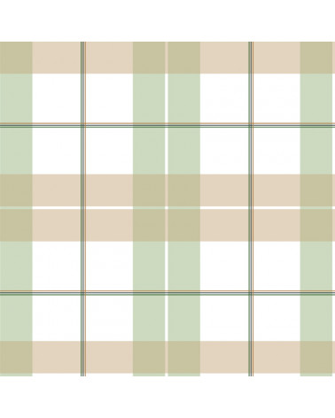 Papier Peint Enfant Carreaux Maxi – Beige et Vert