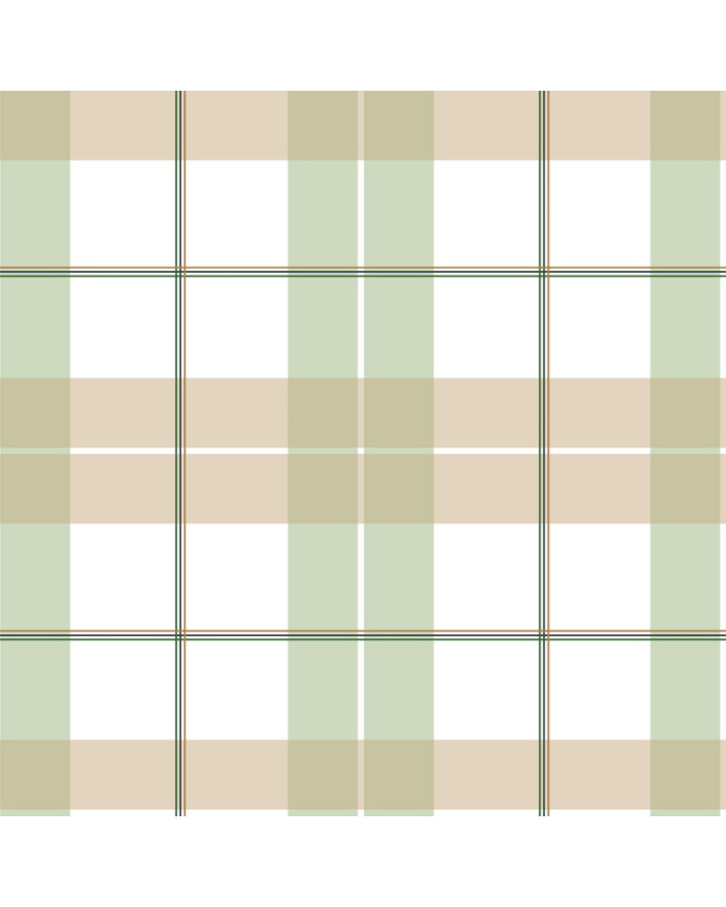 Papier Peint Enfant Carreaux Maxi – Beige et Vert
