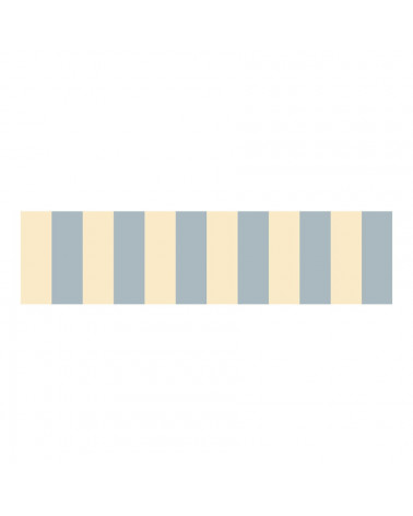 Frise murale Nostalgie à Rayures Beige et Bleu Pastel