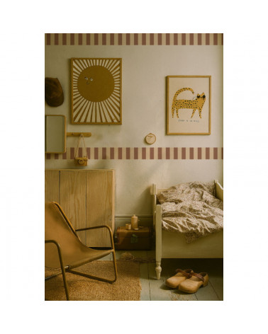Frise murale Nostalgia à Rayures Beige et Marron