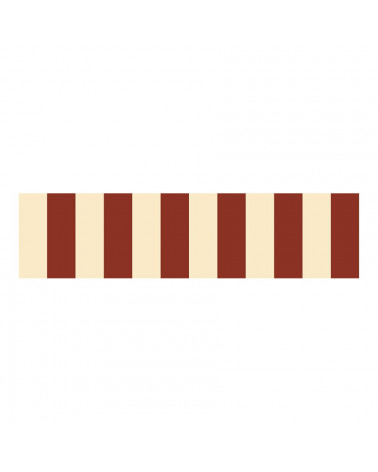 Frise murale Nostalgia à Rayures Beige et Rouge