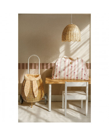 Frise murale Nostalgie à Rayures Rose et Marron