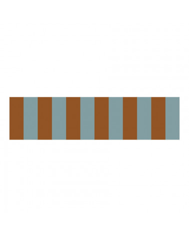 Frise murale Nostalgie à Rayures Bleu et Marron