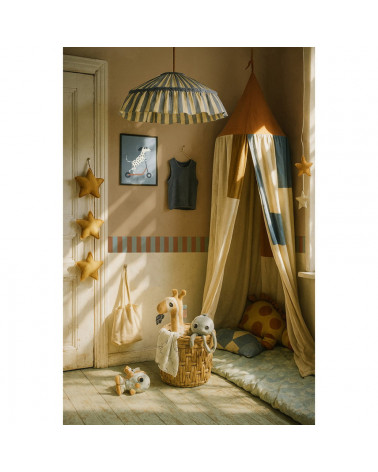 Frise murale Nostalgie à Rayures Bleu et Marron