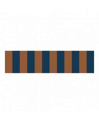 Frise murale Nostalgie à Rayures Bleu Marine et Marron