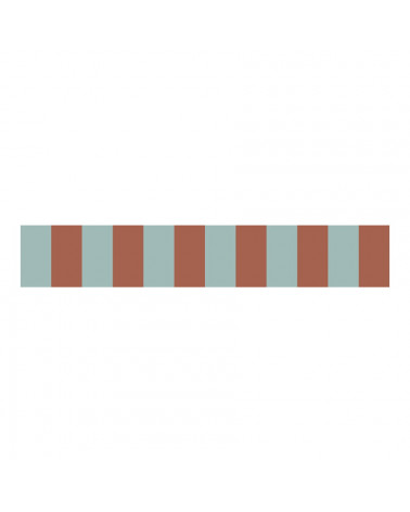 Frise murale à Fines Rayures Brique et Bleu