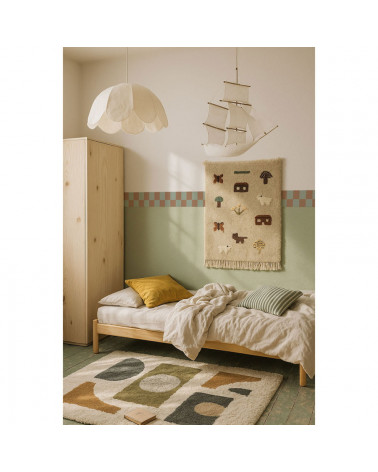 Frise murale à Fines Rayures Marron et Vert