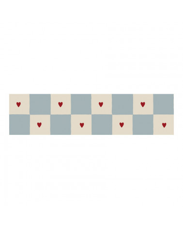 Frise murale à Carreaux et Coeurs