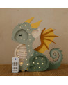 Lampe veilleuse en bois mini dragon - vert