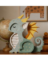 Lampe veilleuse en bois mini dragon - vert
