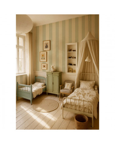 Papier Peint Enfant – Rayures Gelati Pistacchio