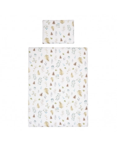 Housse de couette et taie d'oreiller forêt feuilles