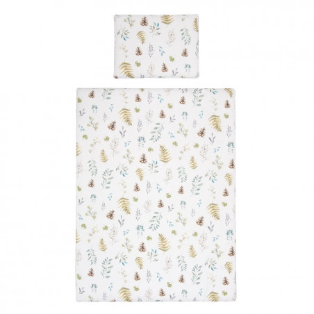 Housse de couette et taie d'oreiller forêt feuilles