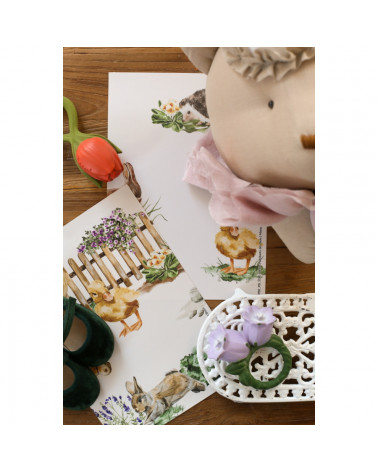 Echantillon papier peint enfant - Ballade Au Jardin