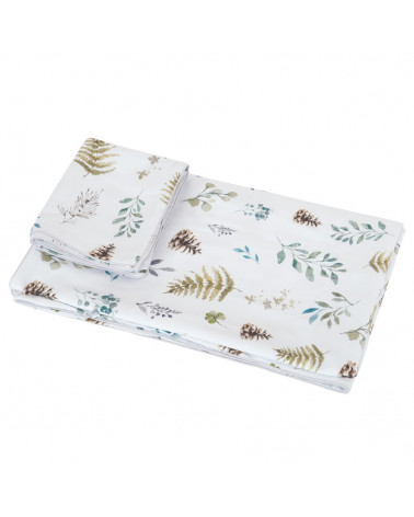 Housse de couette et taie d'oreiller forêt feuilles