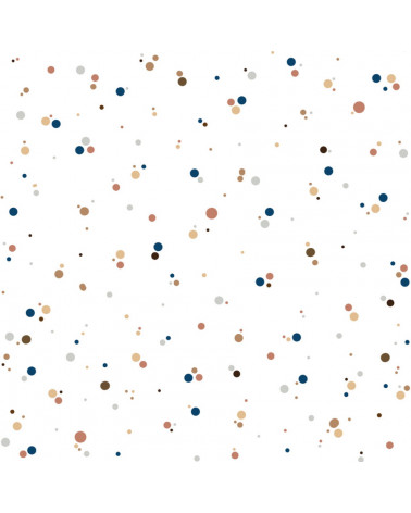 Papier peint enfant mini pois cannelle bleu