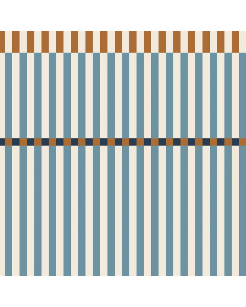 Papier Peint Enfant – Rayures Happy Bleu et Miel