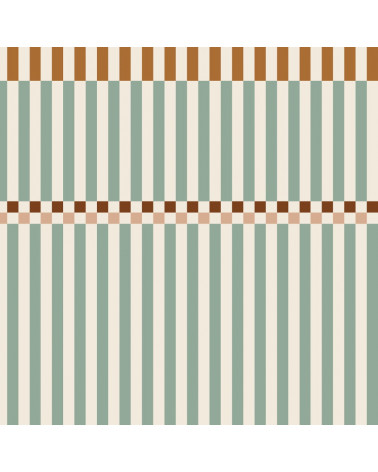 Papier Peint Enfant – Rayures Happy Vert et Cerise