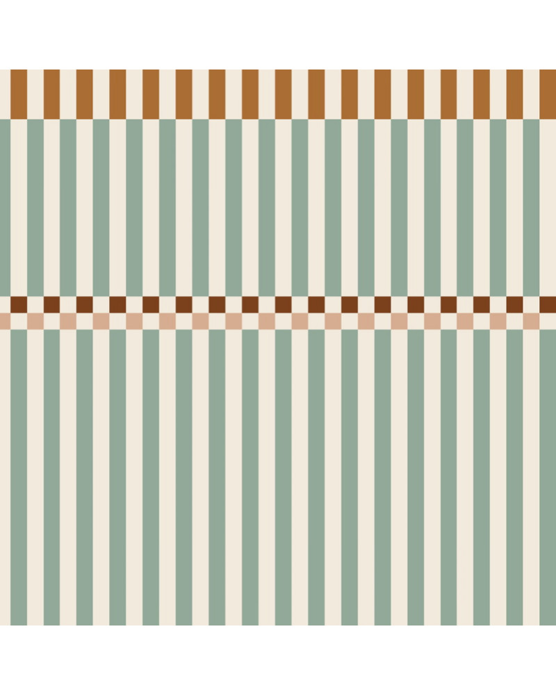 Papier Peint Enfant – Rayures Happy Vert et Cerise