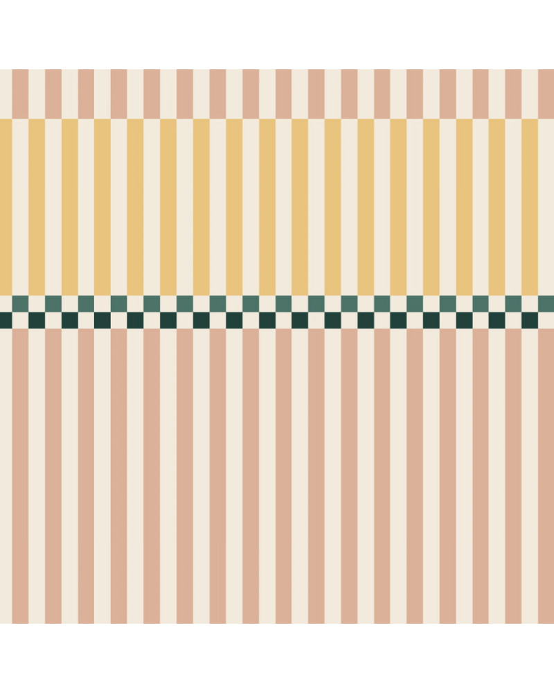 Papier Peint Enfant – Rayures Happy Rose Cerise et  Jaune Soleil