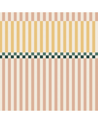 Papier Peint Enfant – Rayures Happy Rose Cerise et  Jaune Soleil