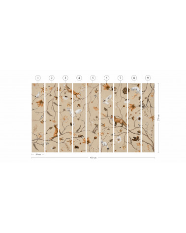 Papier peint enfant Playful Forest - beige