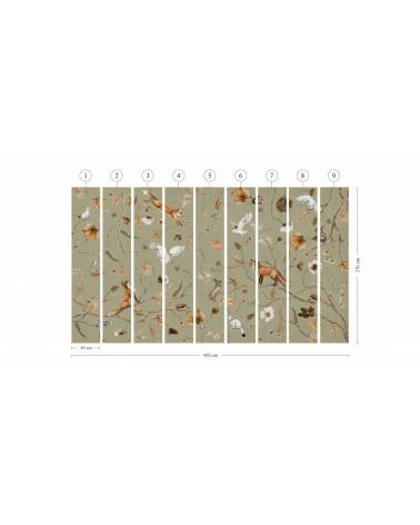 Papier peint enfant Playful Forest - green