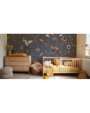 Papier peint enfant Playful Forest - Blue