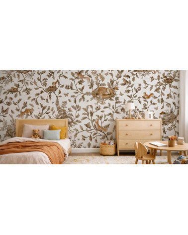 Papier peint enfant Playful Woods - Vintage White
