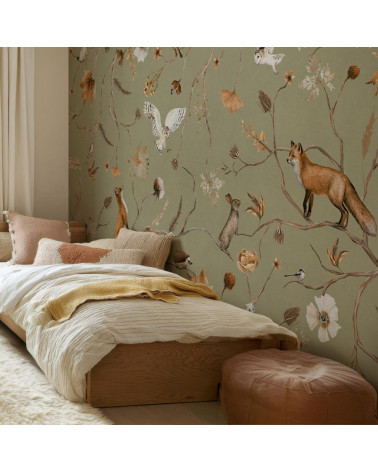 Papier peint enfant Playful Forest - Green