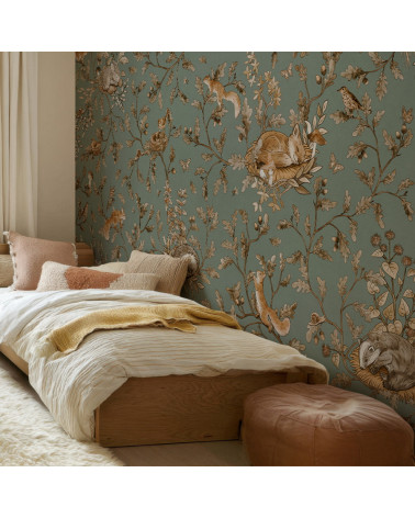 Papier peint enfant Playful Woods - Vintage Green