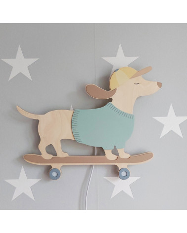 Applique enfant en bois - Teckel