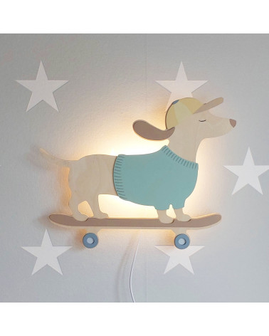 Applique enfant en bois - Teckel