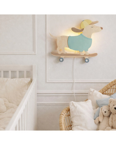 Applique enfant en bois - Teckel