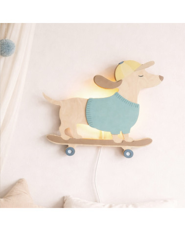 Applique enfant en bois - Teckel