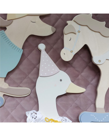 Applique enfant en bois - Teckel